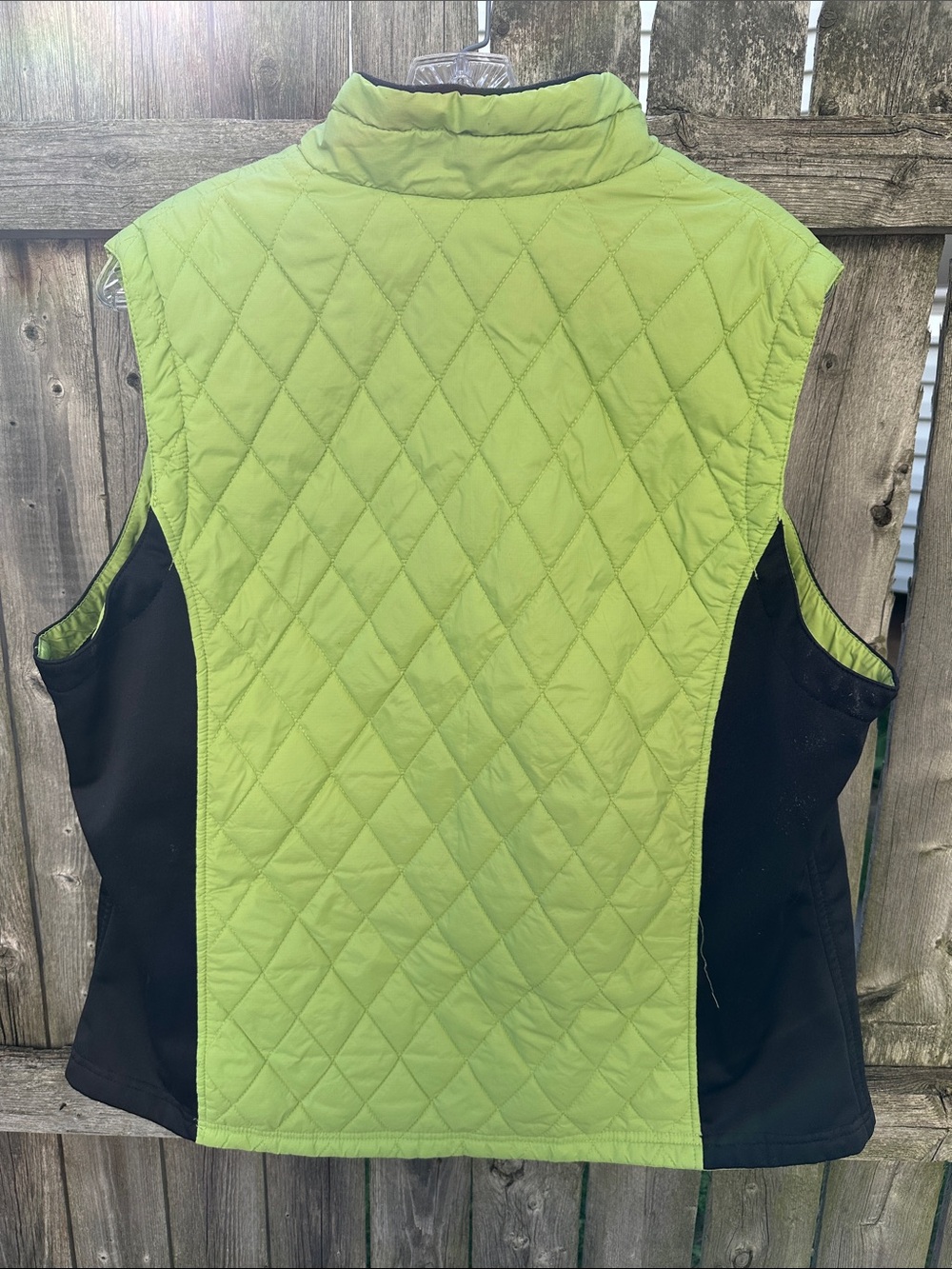 Styluxe Neon Lime Quilted Vest with Black Panels - Picture 3 of 6